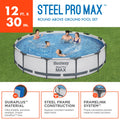 Steel Pro Max Swimming Pool Set with Filter Pump G437182