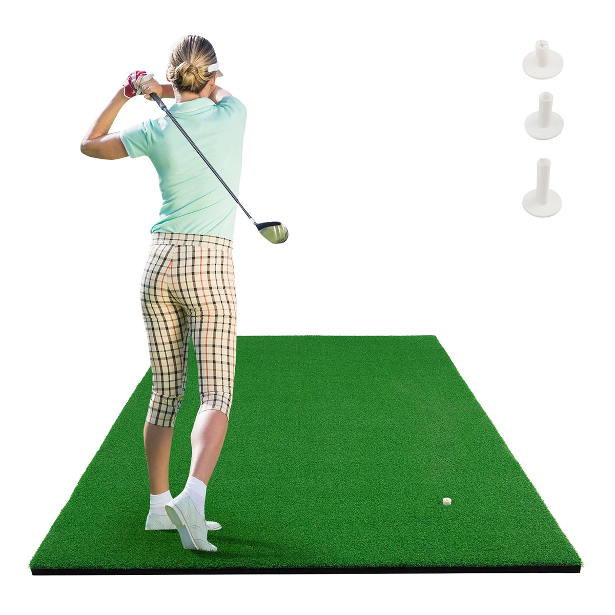 5' x 3' Golf Practice Mat with 3 Tees P436365