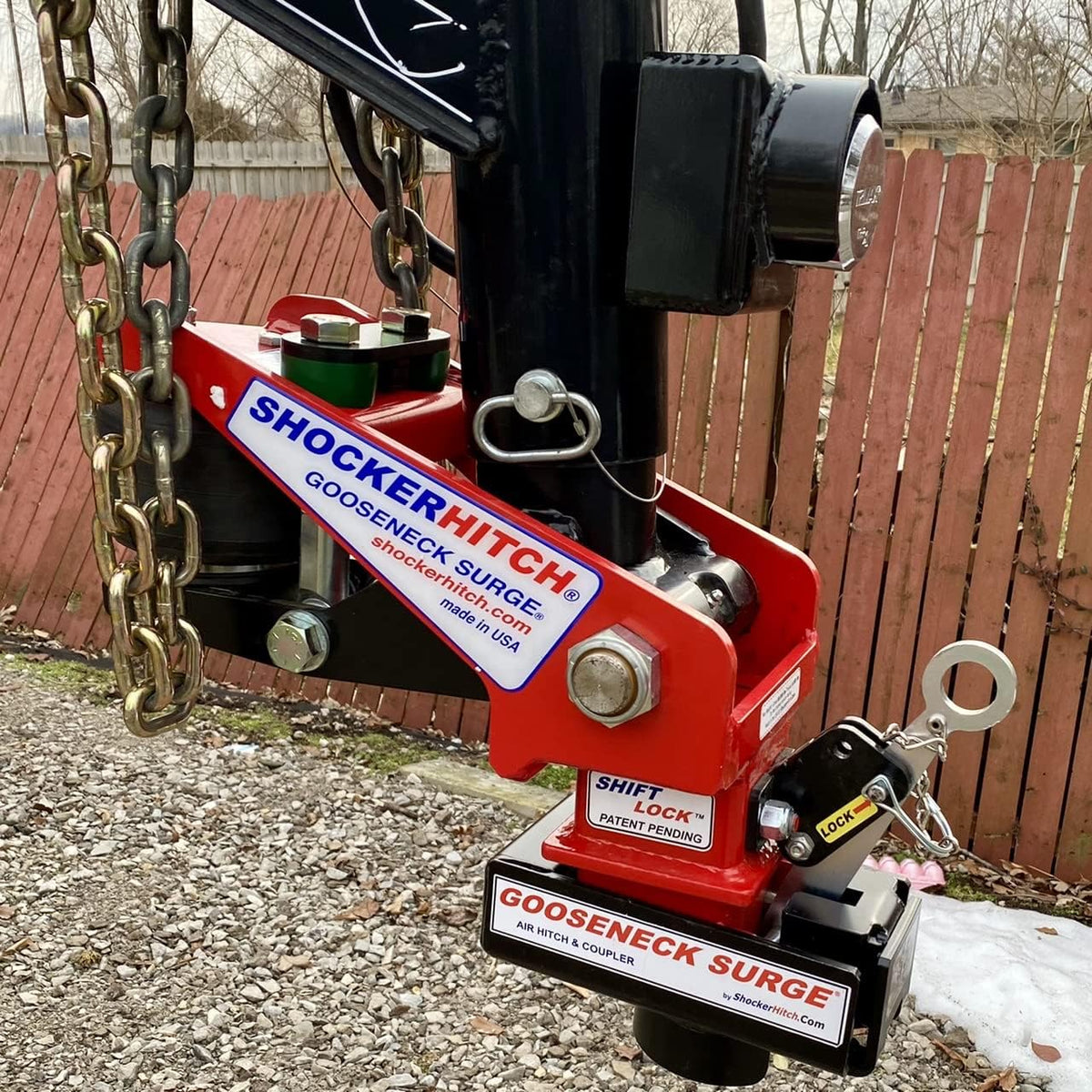 Gooseneck Air Hitch & Coupler, Square 4" Straight Pin 30K Coupler 9" Offset R13049