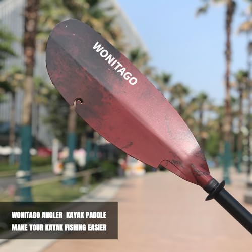 Aluminum Kayak Paddle with Plastic Blades and Paddle Leash, 3 Piece L6511