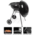 Portable Steel Charcoal Grill with 2 Wheels, 18-Inch, Black L492