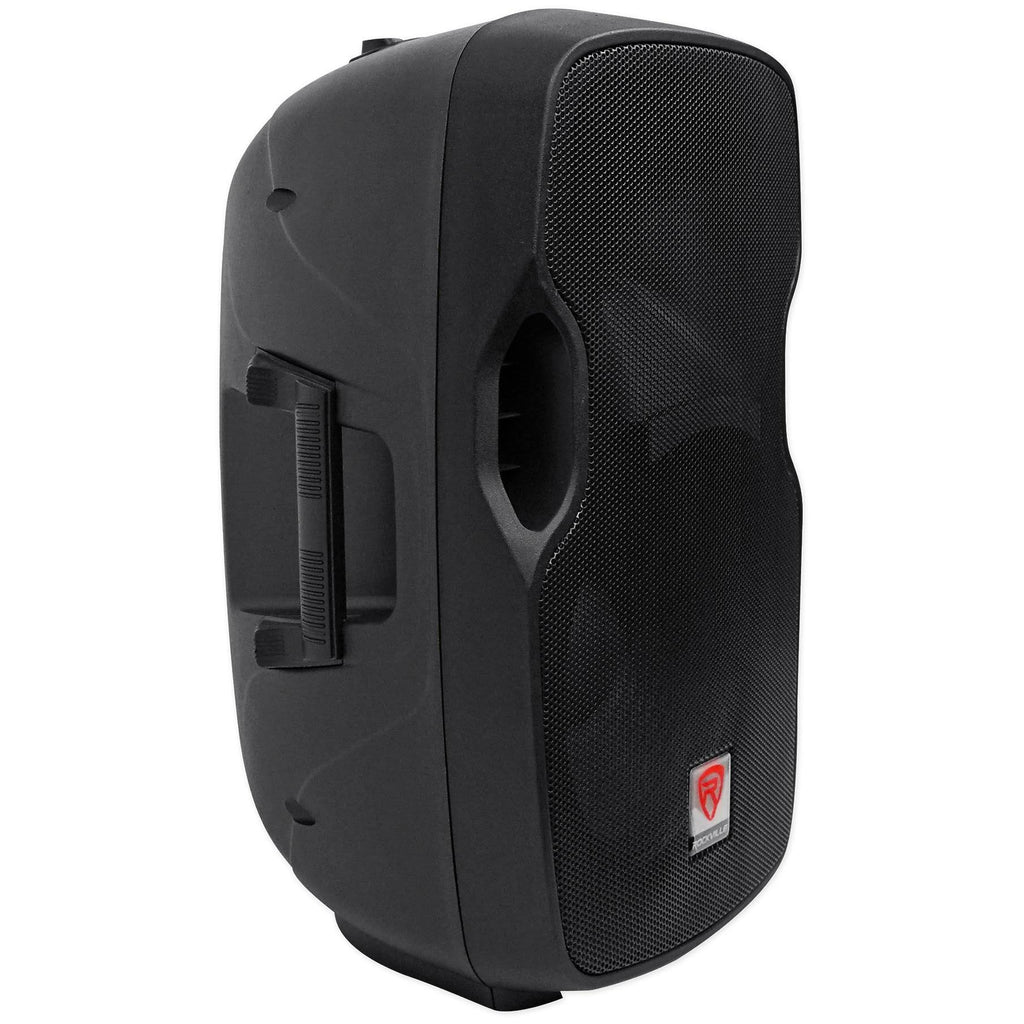12x22 Powered 600W DJ PA Speakers with Bluetooth and Stands L4785