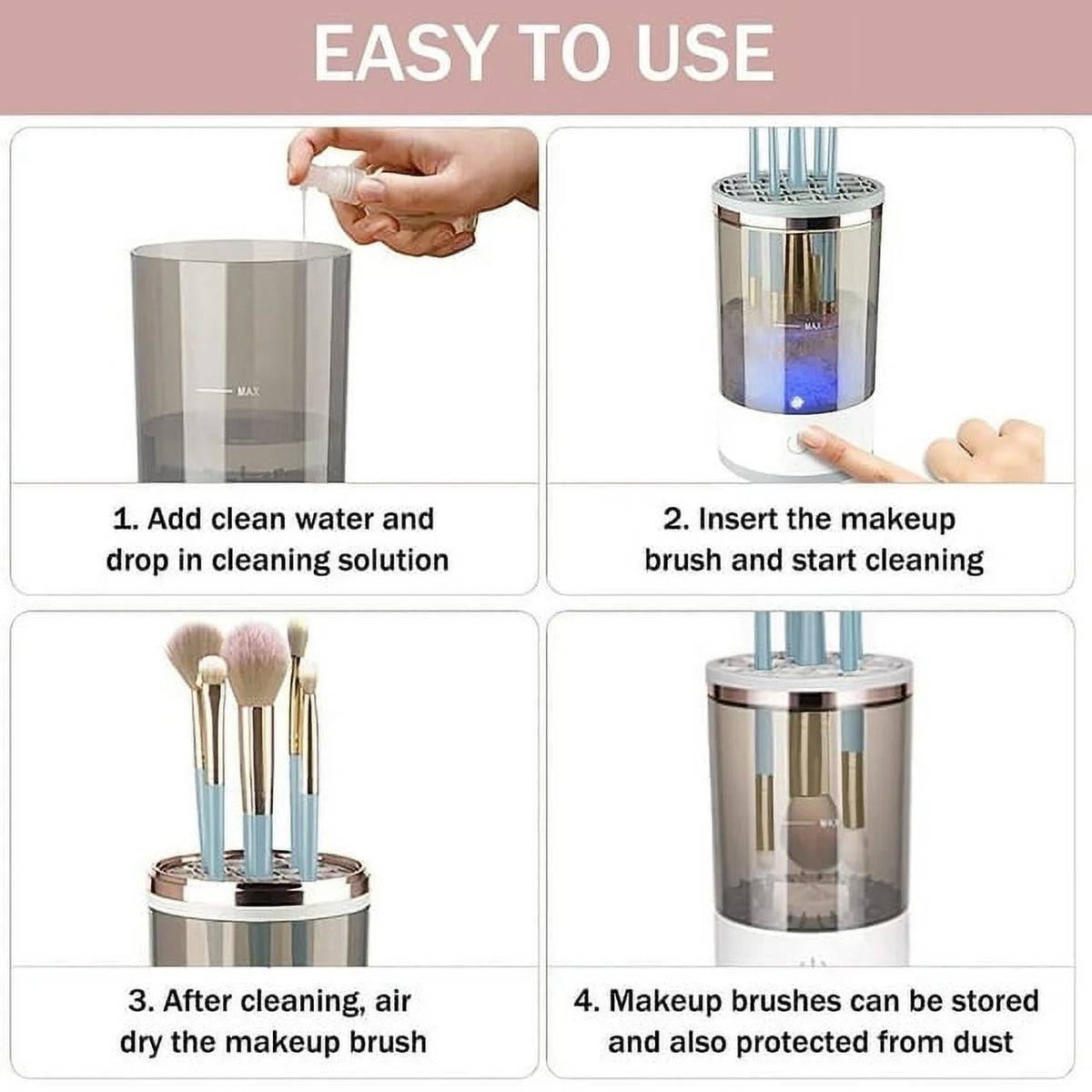Portable Electric USB Makeup Brush Cleaner Machine F23378