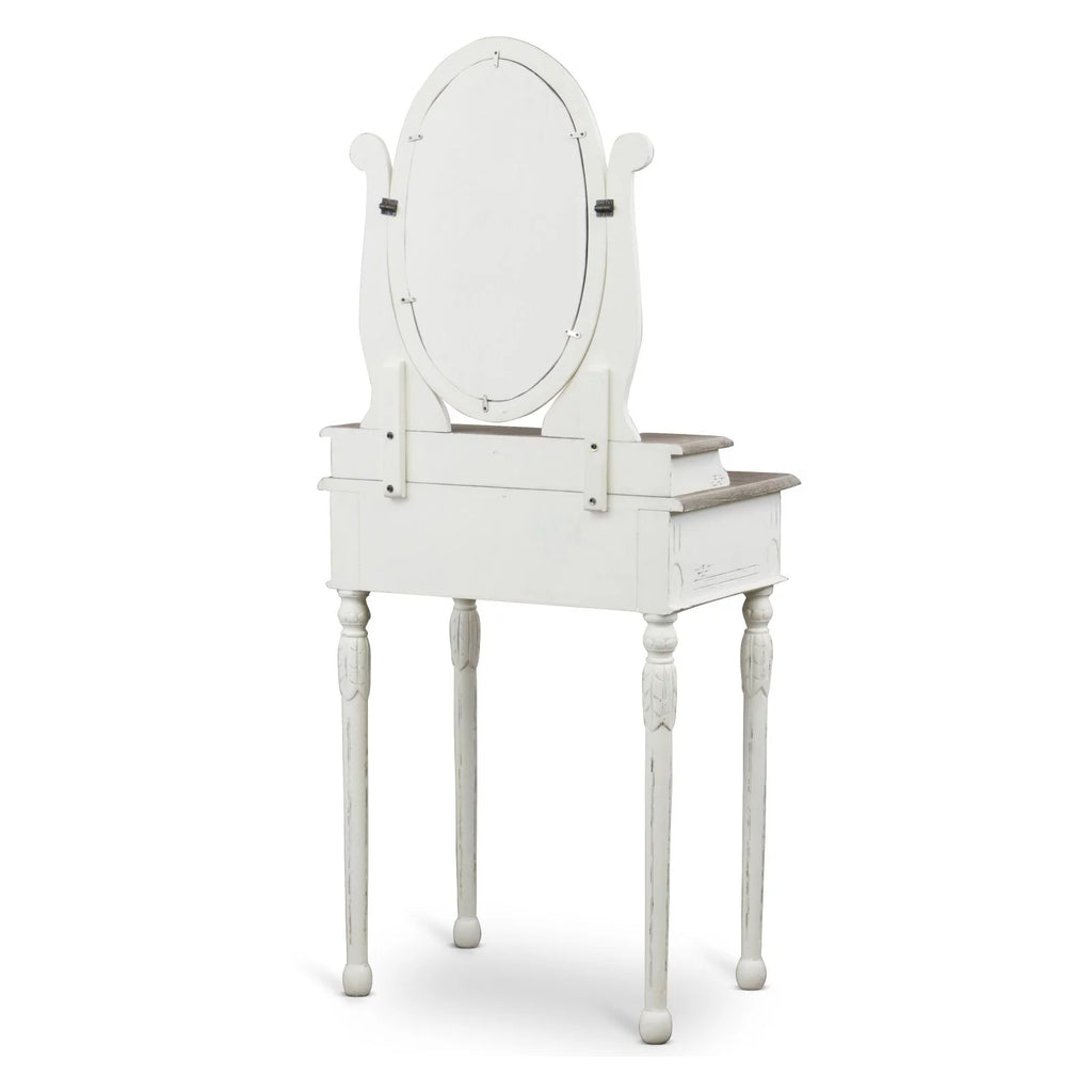 White and Natural Bedroom Vanity Table Y737093