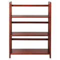 3-Shelf Folding Stackable Bookcase, Mahogany F405