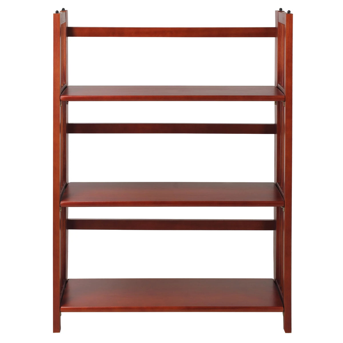 3-Shelf Folding Stackable Bookcase, Mahogany F405