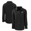 Women's Black Eco Knit Full-Snap Shacket T223
