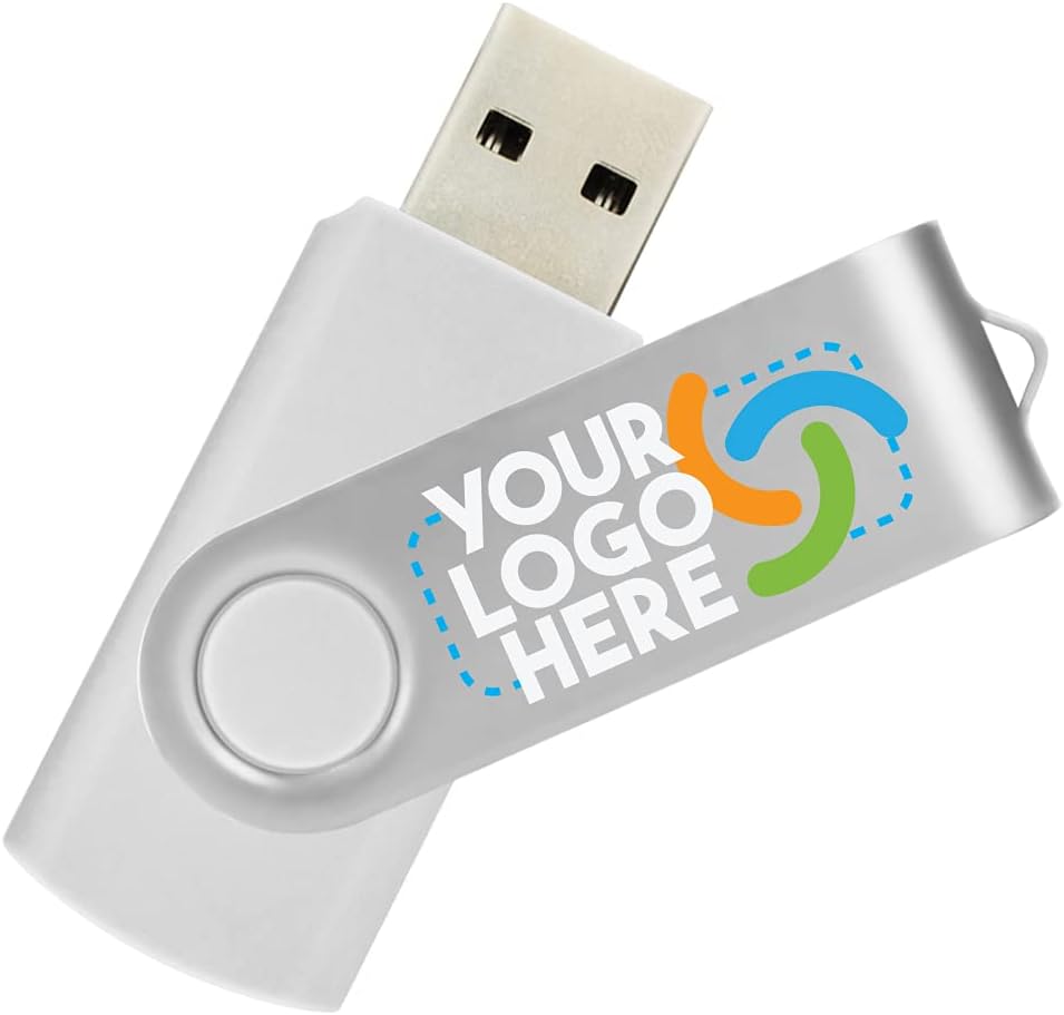 Blue Body/Silver Clip 500 Pack Custom USB Flash Drives E1409