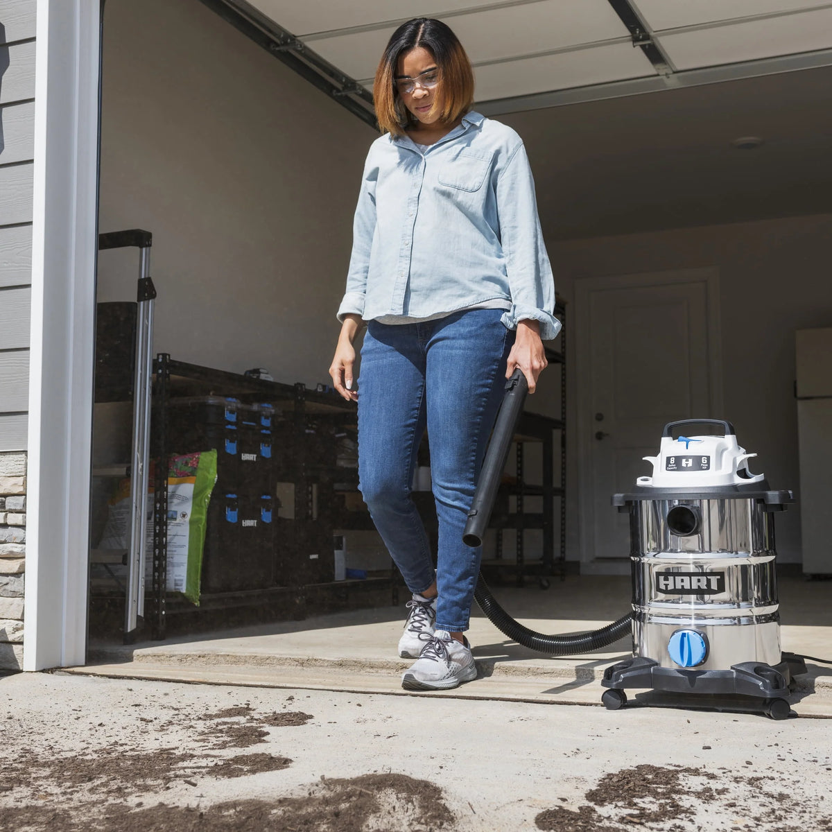 8 Gallon 6 Peak HP Stainless Steel Wet/Dry Vacuum M3772