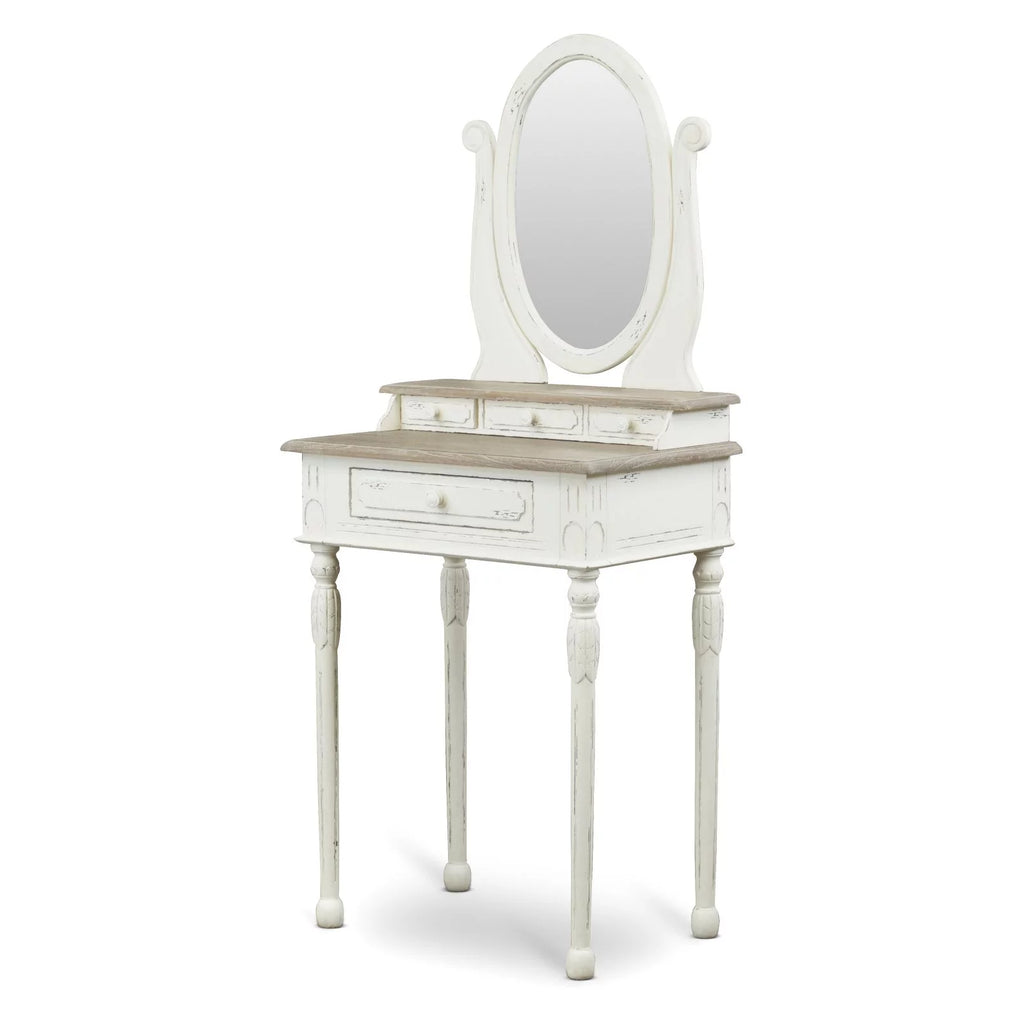 White and Natural Bedroom Vanity Table Y737093