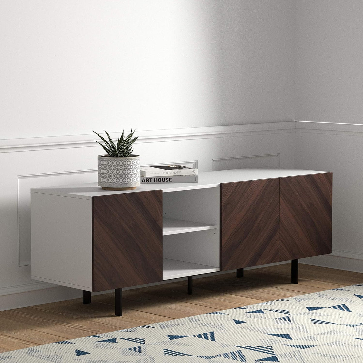 Modern Media Cabinet with Self-Closing Doors X5758