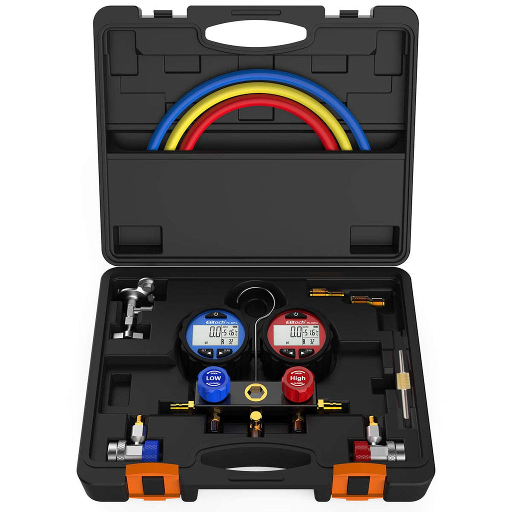 2 Way AC Manifold Gauge Set with Hoses and Carrying Case A618