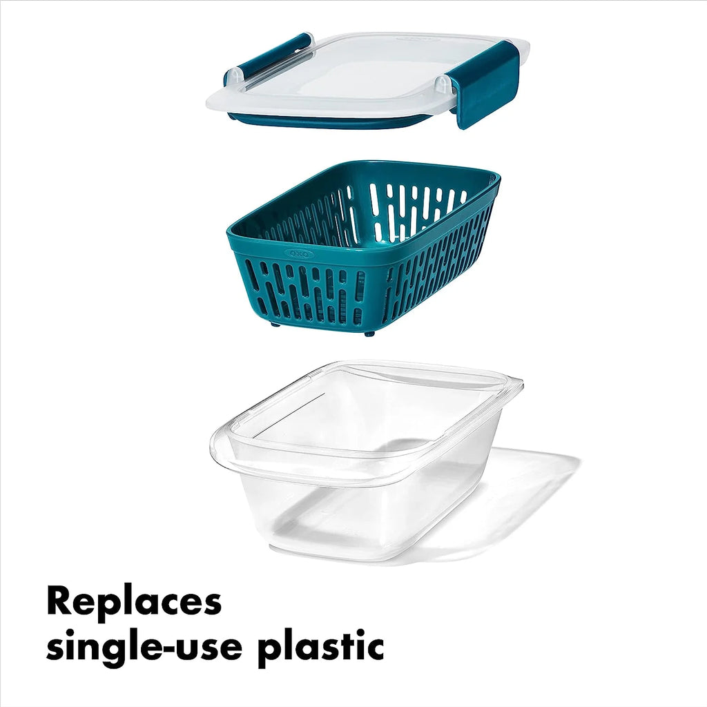 1.9 Cup Leakproof BPA Free Food Storage Container with Colander G41957