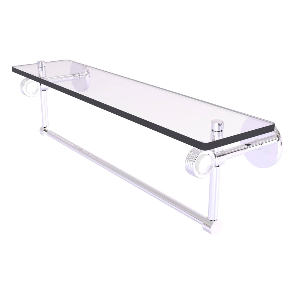 Polished Chrome Glass Shelf with Towel Bar A7600
