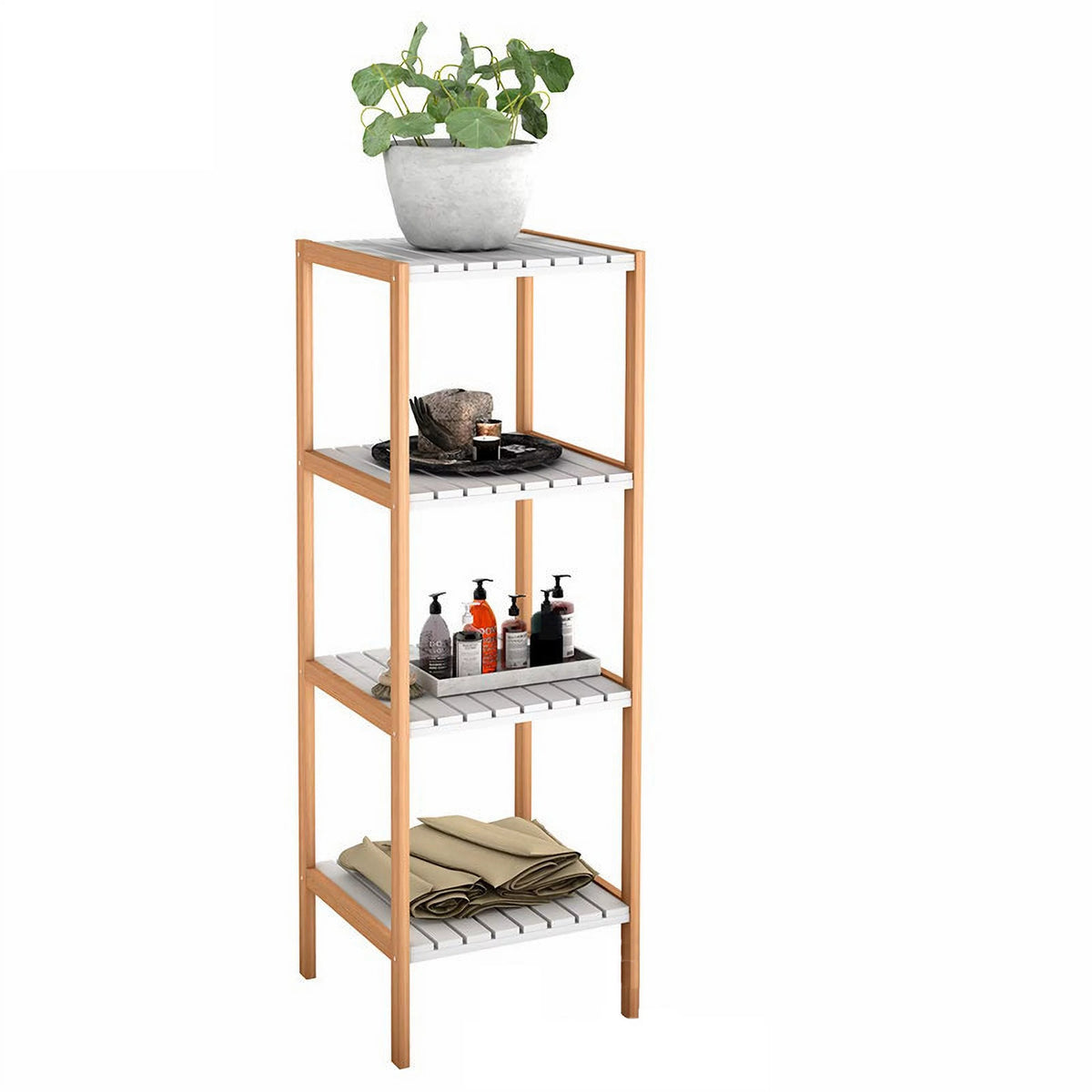 4 Tier Bamboo Storage Shelf Bookshelf G639156