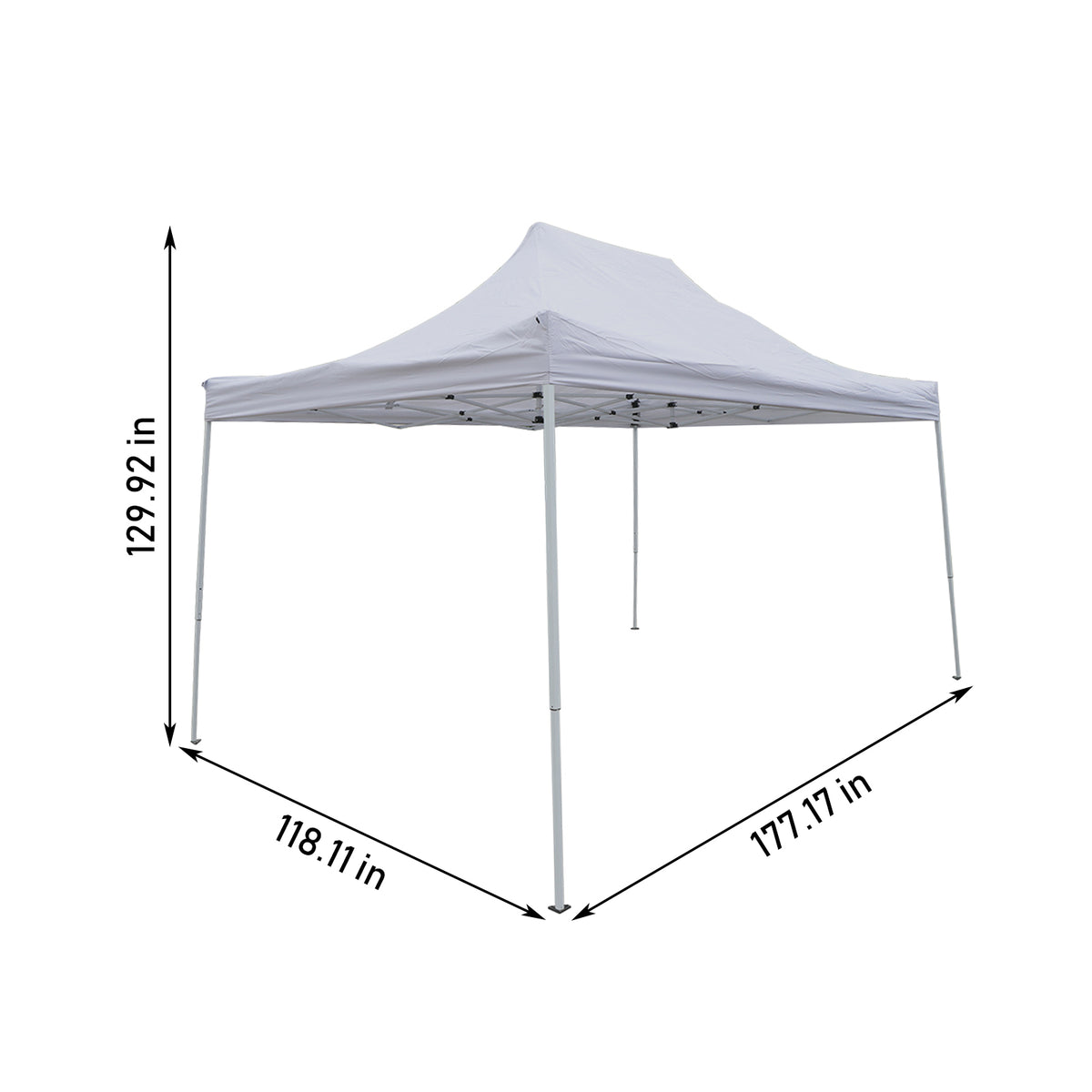 10x15 ft Pop up Canopy Carport, White H408