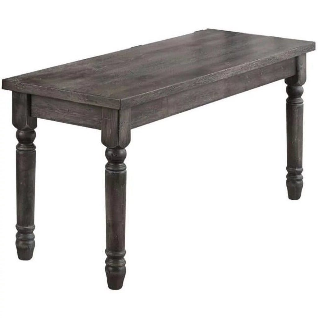 Gray Wood Bench with Turned Legs G552508