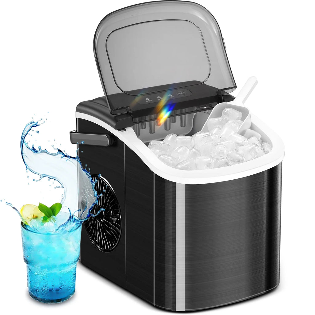 Portable Countertop Ice Maker 26lbs/24H Stainless Steel Black N457042
