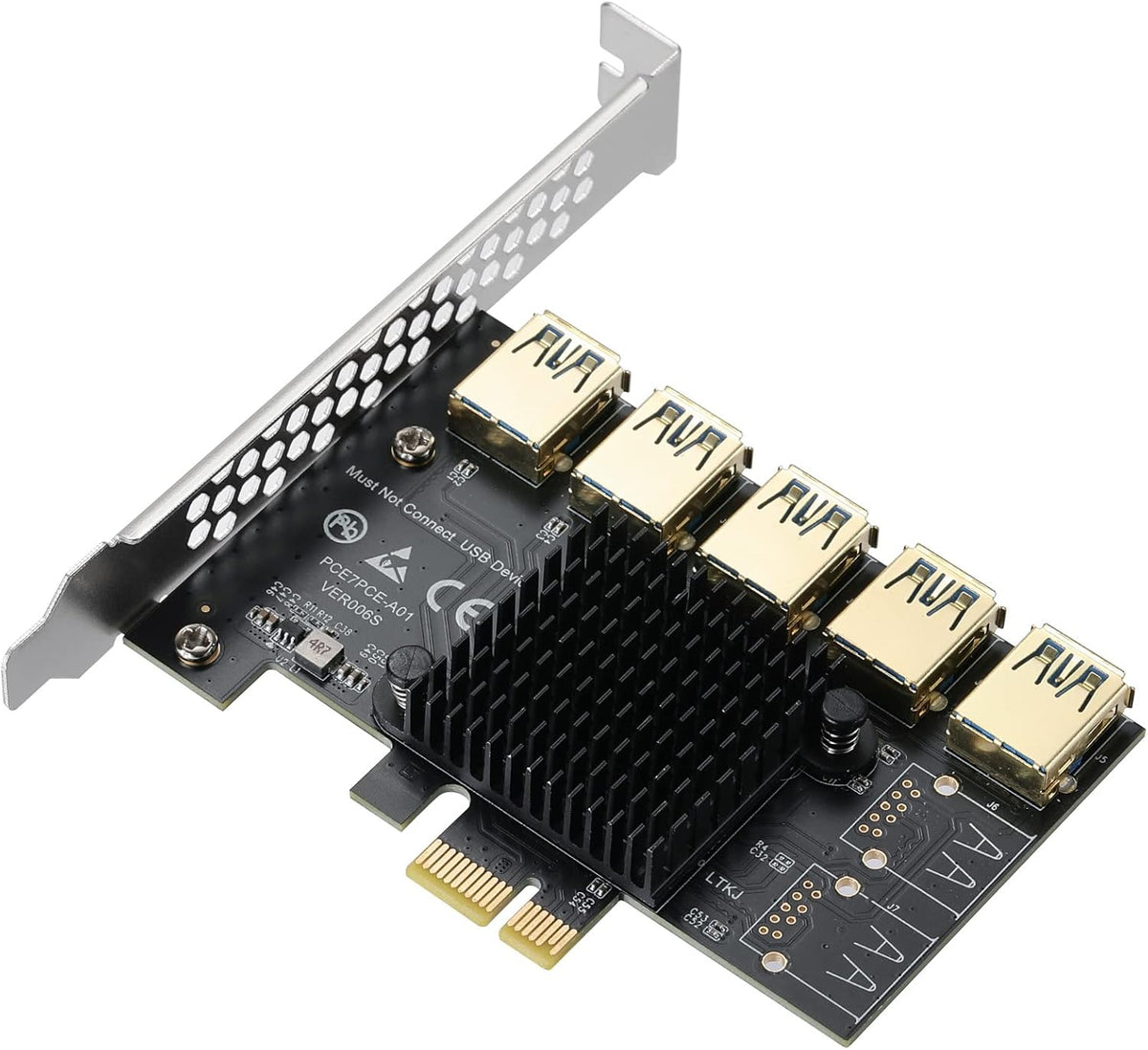 2 Pack PCIE Riser 1X to 16X Graphics Extension Adapter Card with USB 3.0 Cable Q672