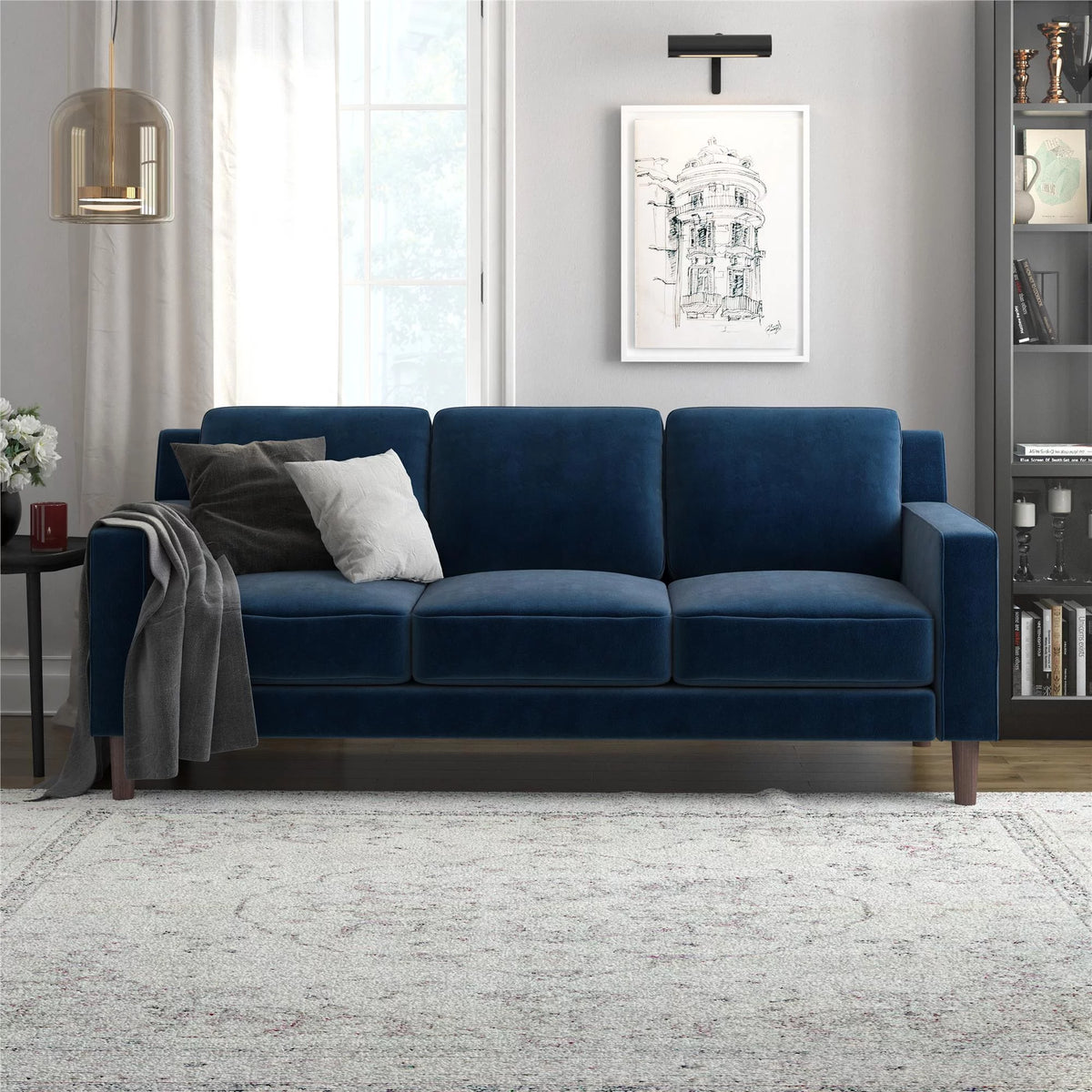 Green Velvet 3 Seater Sofa R81639