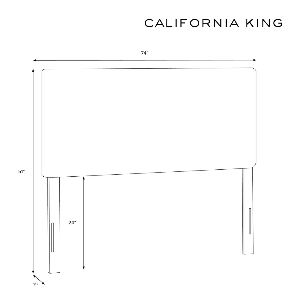 Gray Pleated California King Headboard J2970
