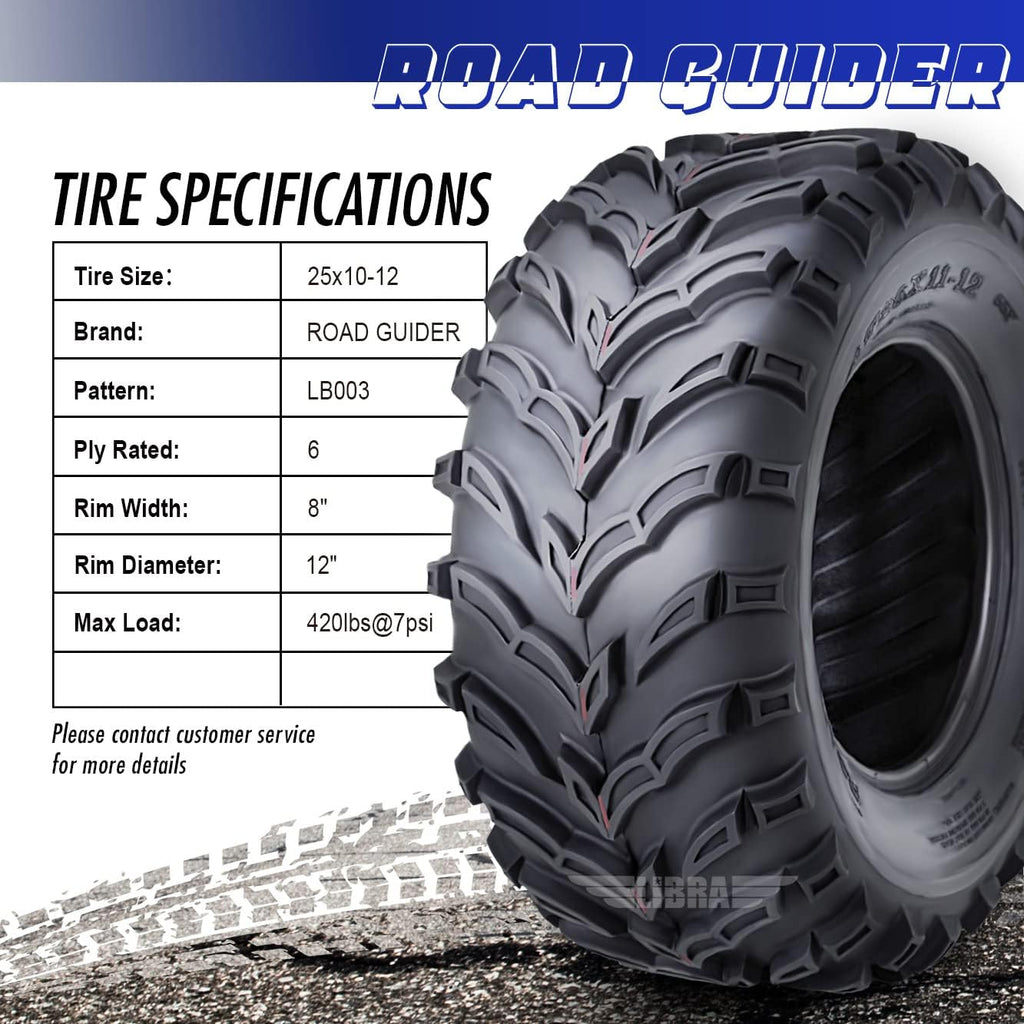 25x10-12 6PR ATV/UTV Tires Set of 4 Q1261