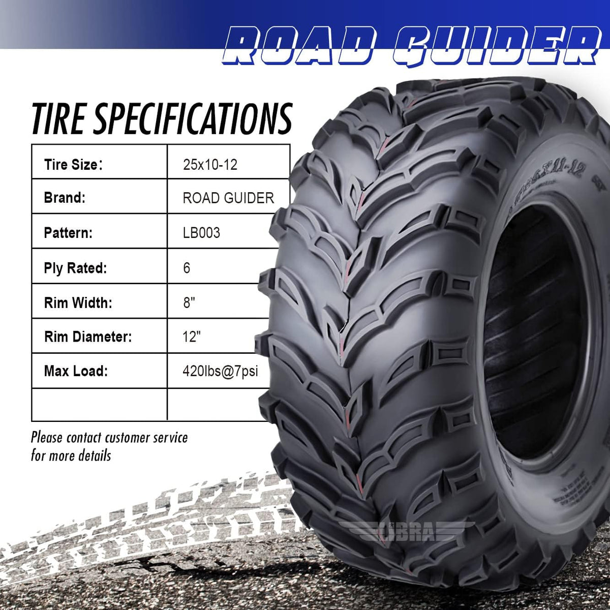 25x10-12 6PR ATV/UTV Tires Set of 4 Q1261