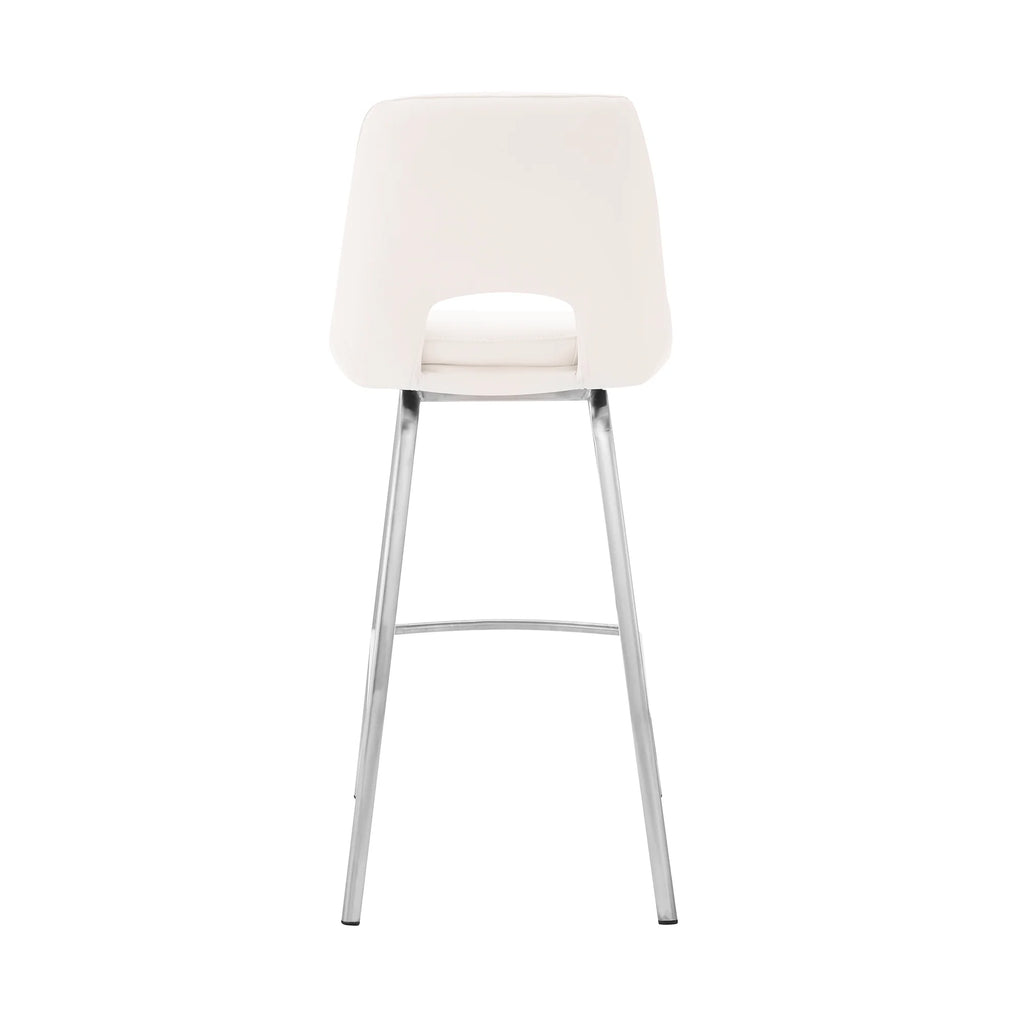 White/Steel Faux Leather Swivel Counter Stool W732268