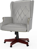 Gray High Back PU Leather Office Chair with Caster Wheels J283