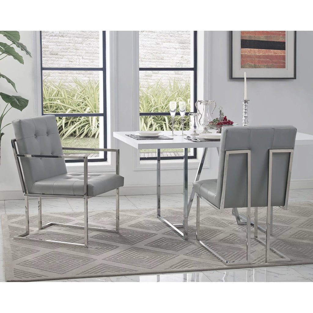 Faux Leather Dining Arm Chair Set of 2 V92989