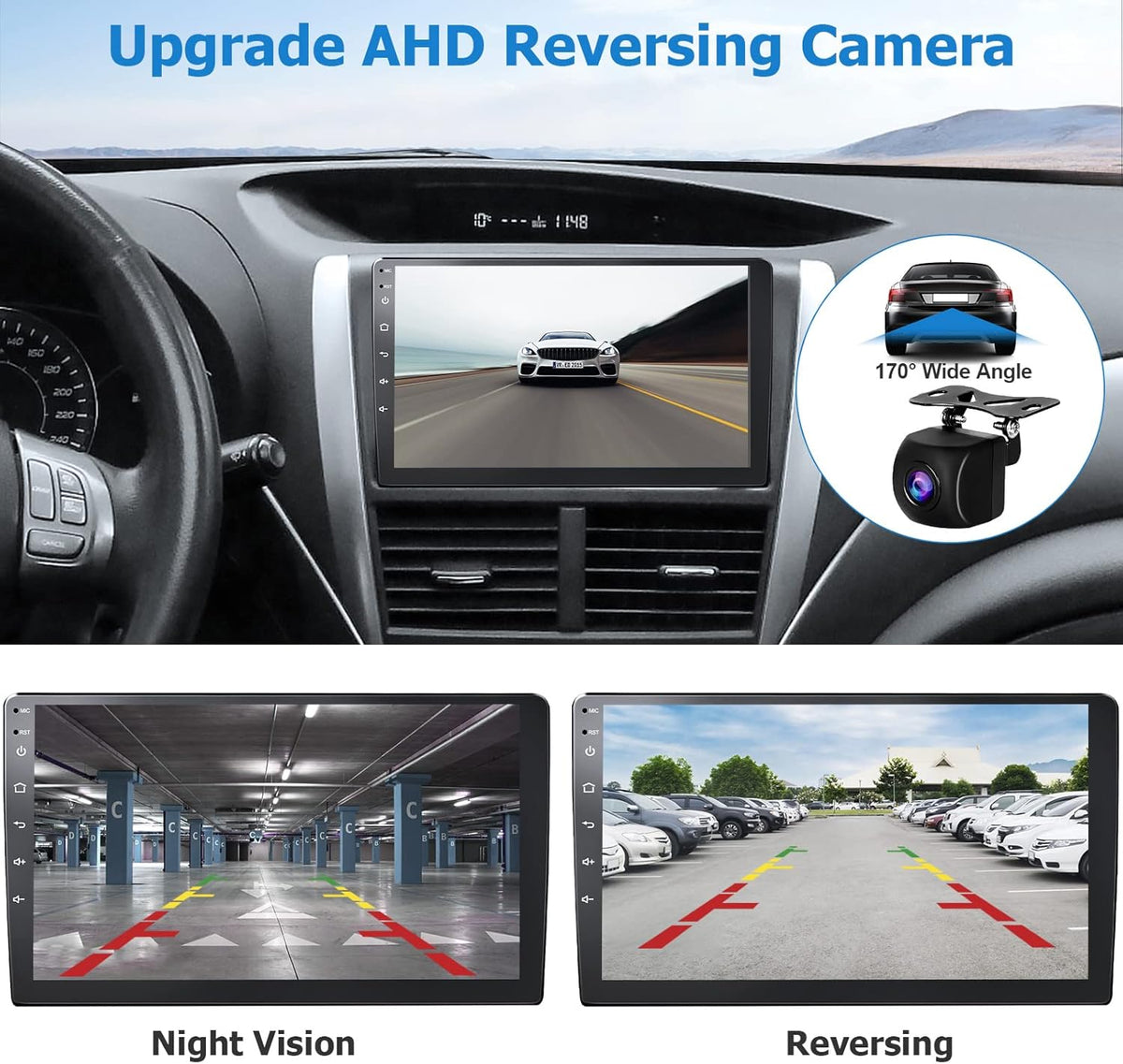 10.1 IPS Touchscreen Car Stereo with Wireless CarPlay Android Auto Bluetooth 5.0 Backup Camera C6310