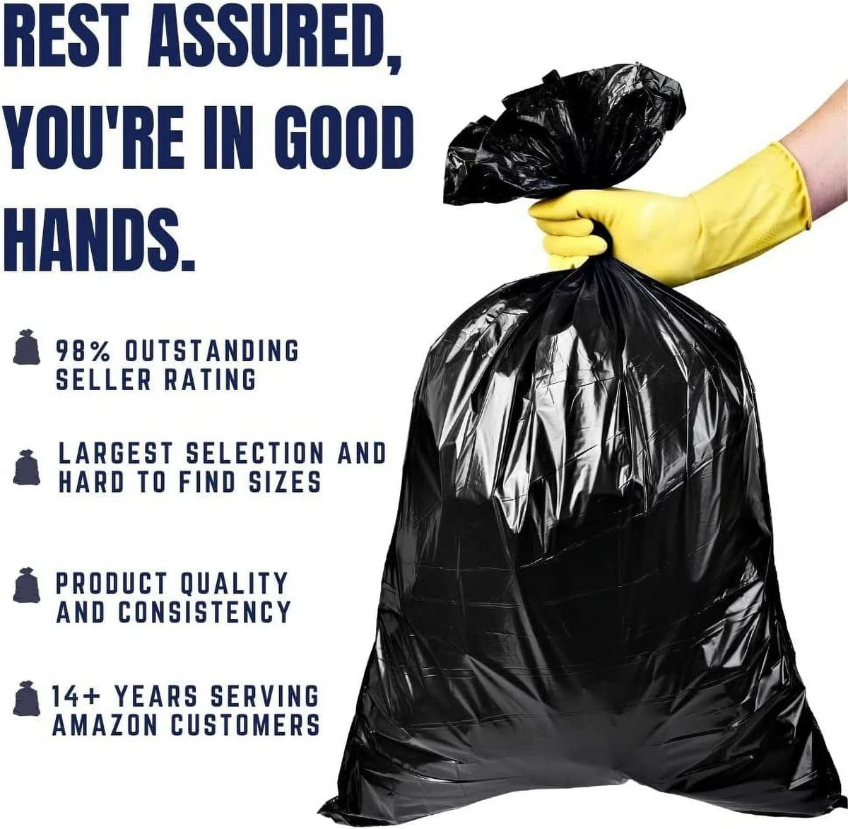 Black Trash Bags, 50 Count O1717