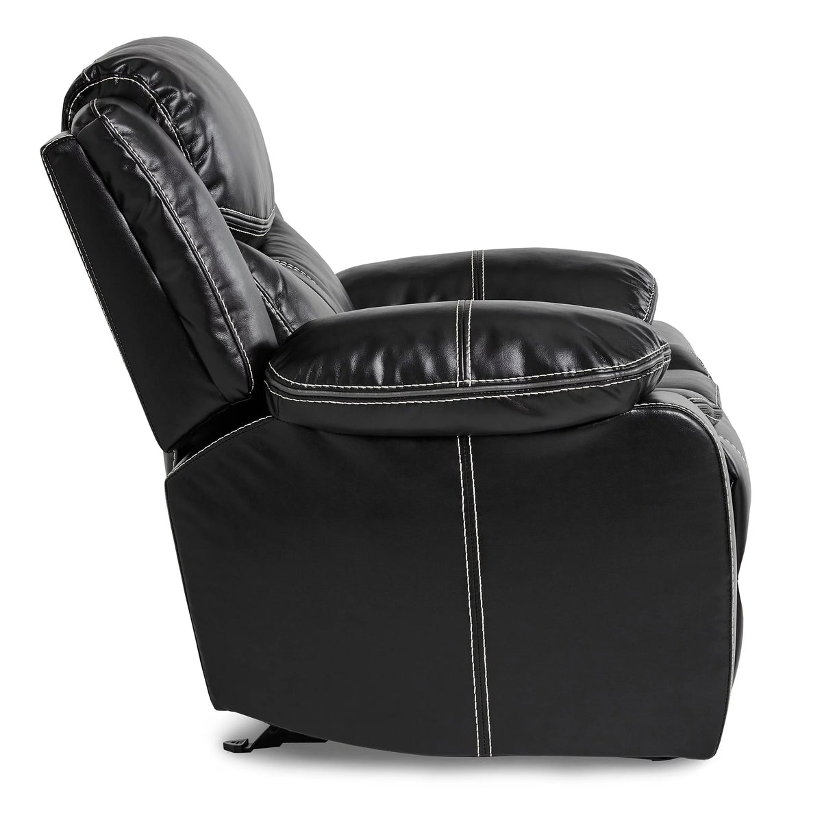 Black Faux Leather Upholstered Reclining Chair J960209