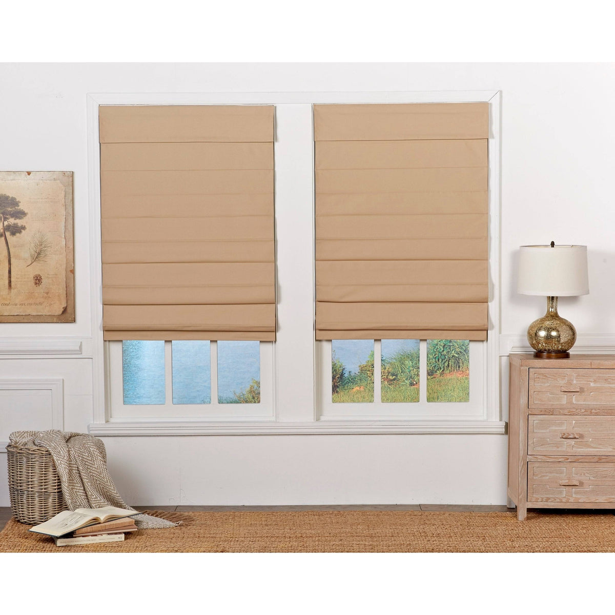Khaki Insulating Cordless Roman Shade 57 x 72 N2389