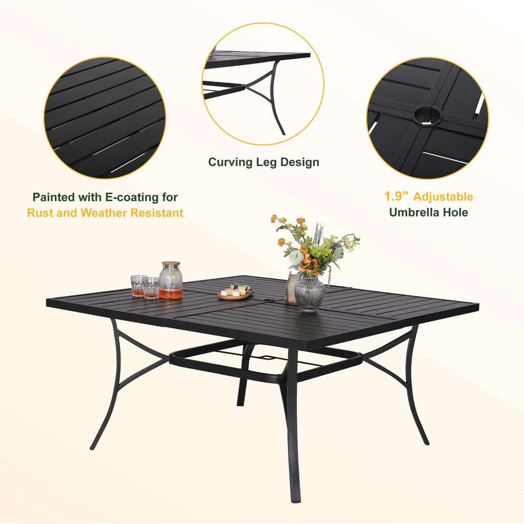 9-Piece Outdoor Patio Dining Set with Steel Table & Textilene Chairs S482902