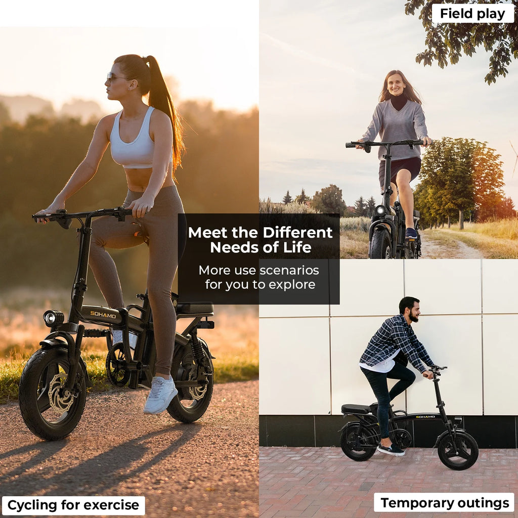 Electric Bike with 400W Motor 48V 13Ah Removable Battery Folding C467