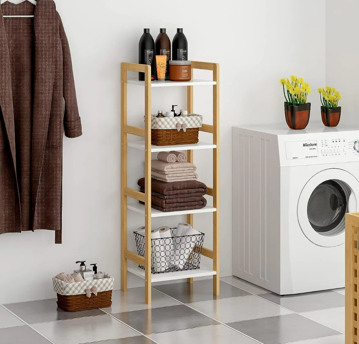4 Tier Bamboo Storage Shelf Bookshelf G639156