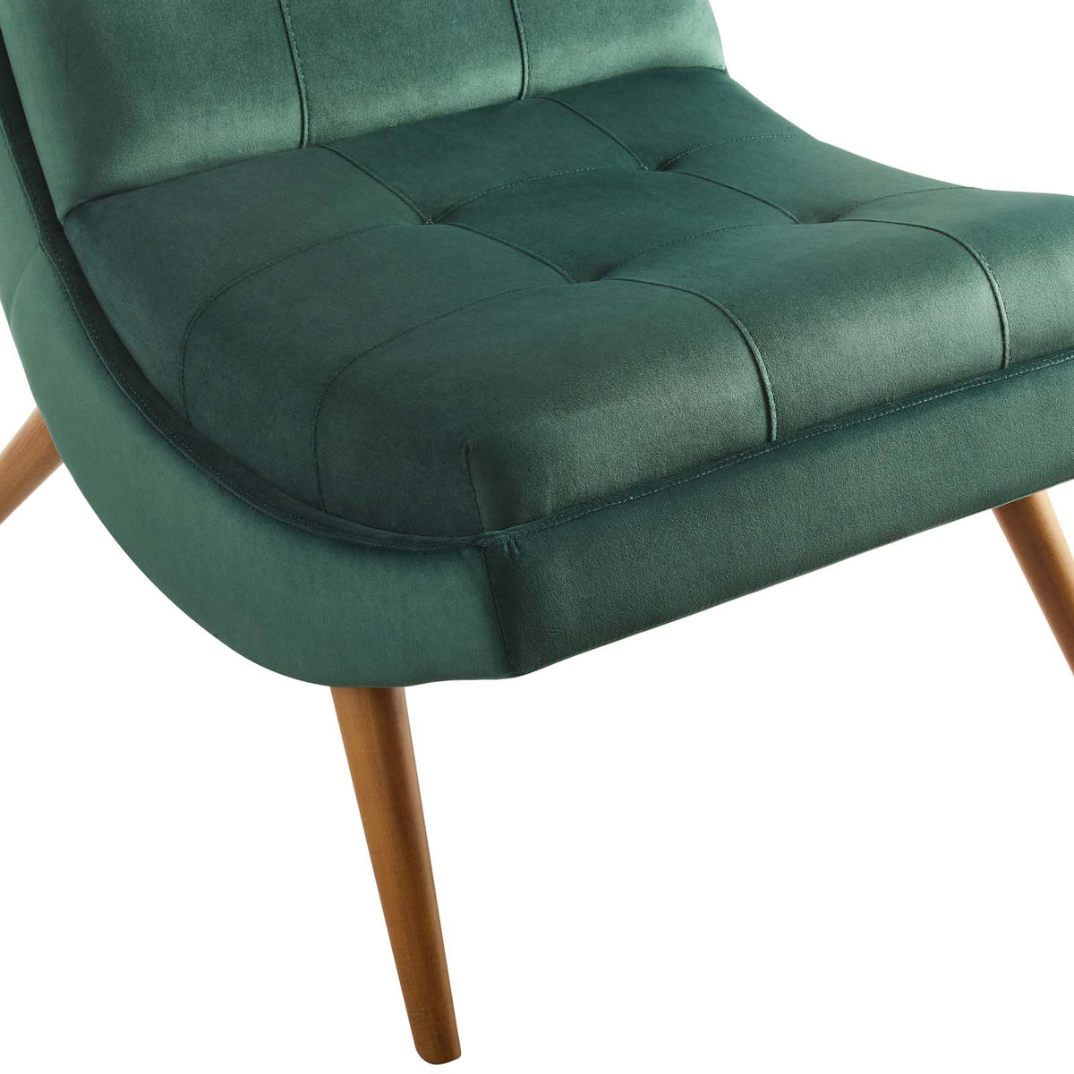 Green Velvet Lounge Chair and Ottoman Set S530652