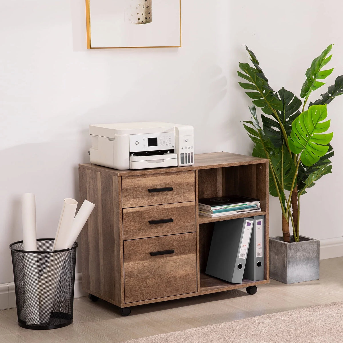 6 Drawer Grey Dresser with Wheels D997