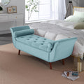 Velvet Upholstered Storage Bench with Solid Wood Legs D36524
