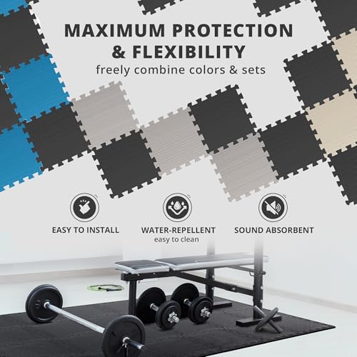 Interlocking EVA Soft Foam Floor Mat 18 Pieces Puzzle Tiles U157327