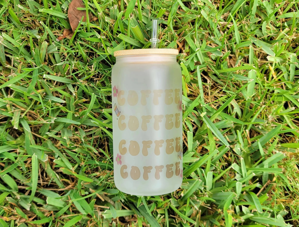 16 oz Coffee Beer Can Glass G7985
