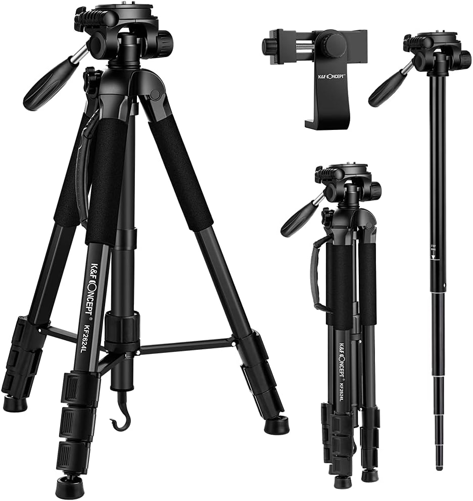 70cm Portable Aluminum Tripod with 3-Way Pan Tilt Head G735