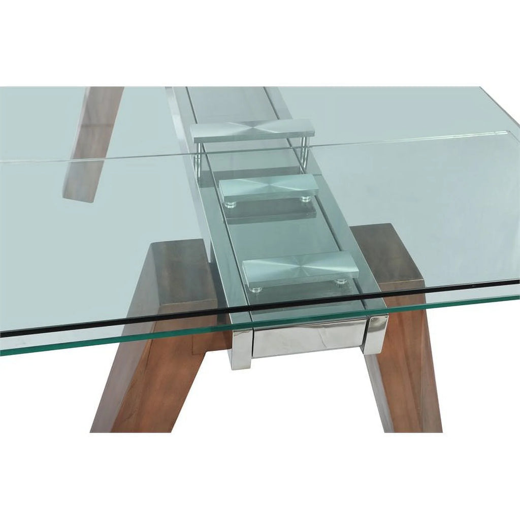 63" Steel and Glass Dining Table P10002