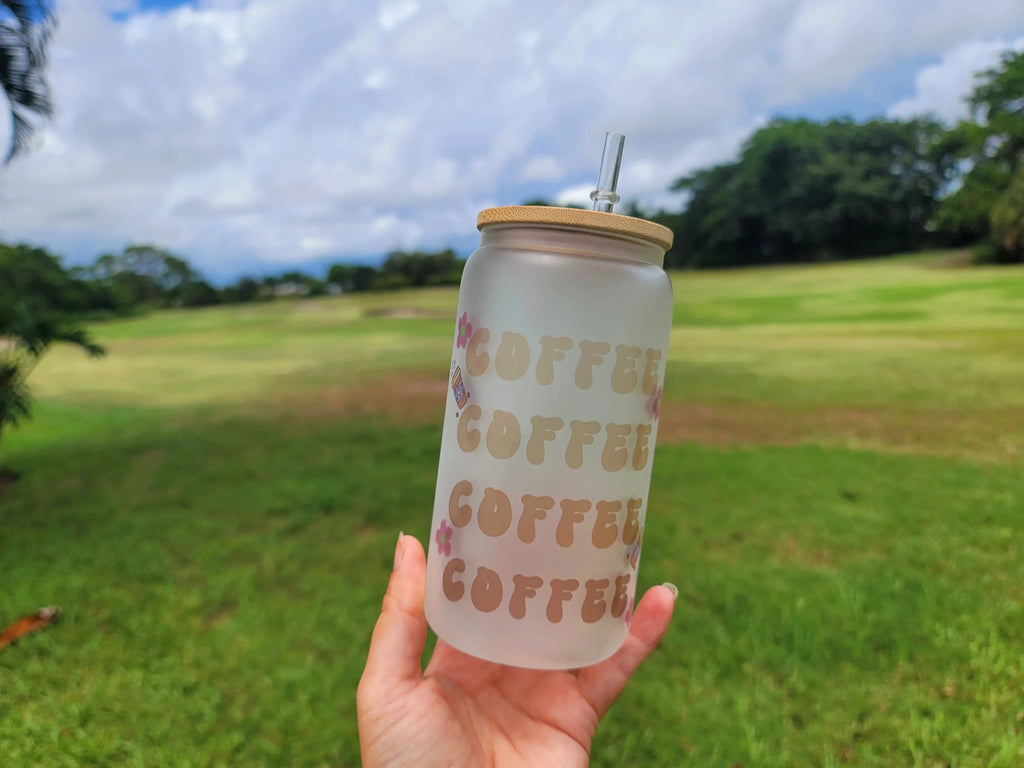 16 oz Coffee Beer Can Glass G7985