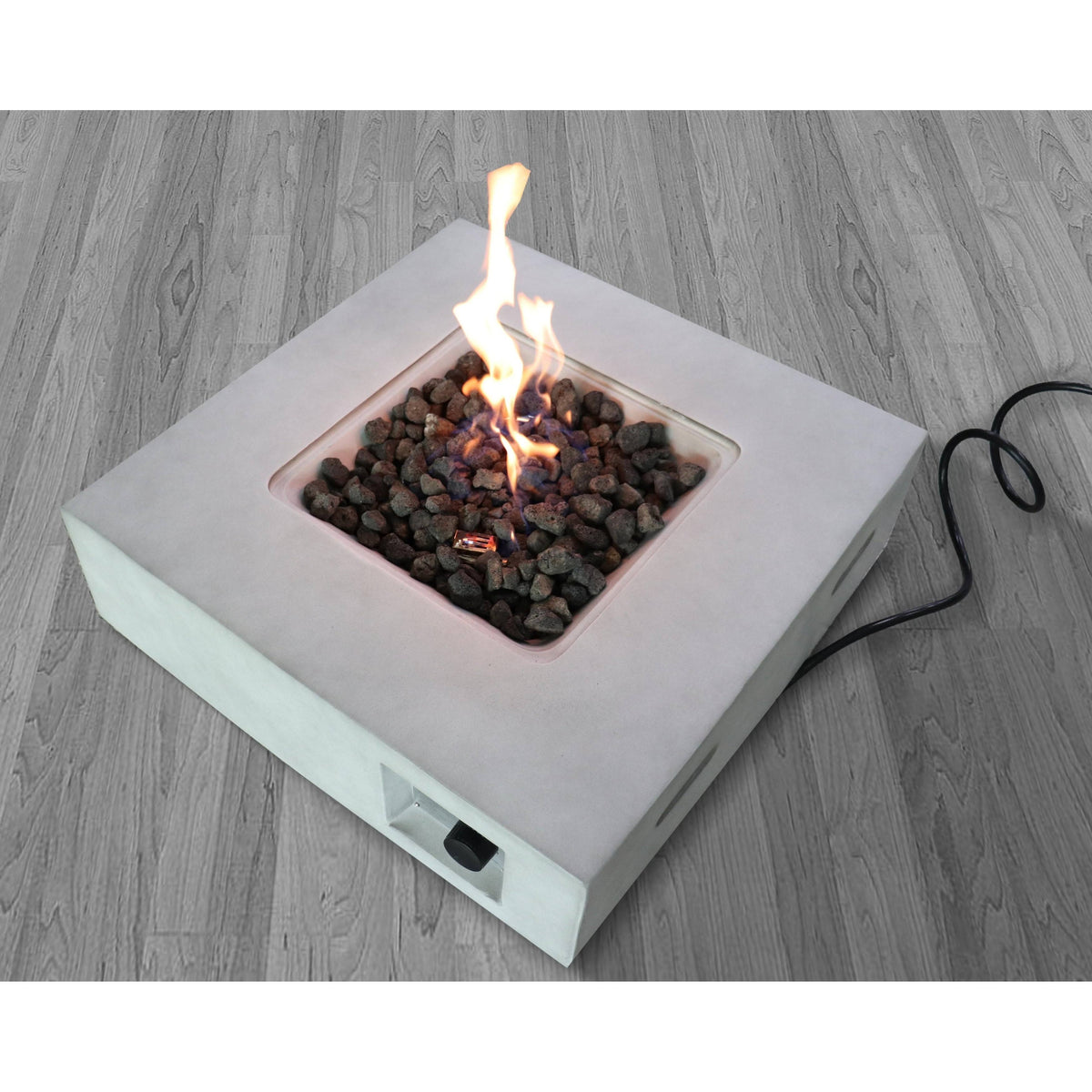 Charcoal Finish Square Fire Pit with Protective Lid G33062