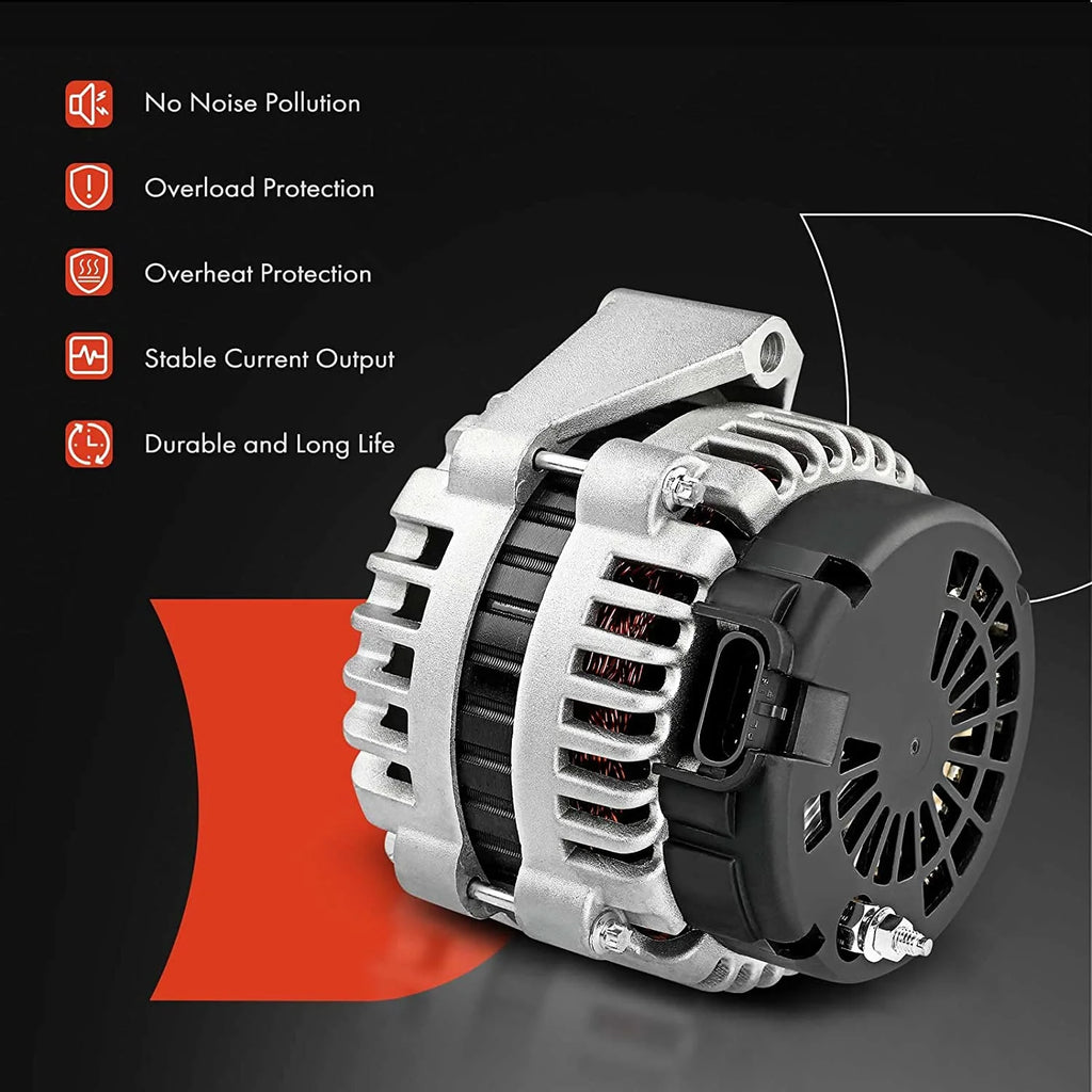 Alternator Compatible with Chevy Silverado 1500, Avalanche 1500, GMC Sierra 1500, Cadillac Escalade U545