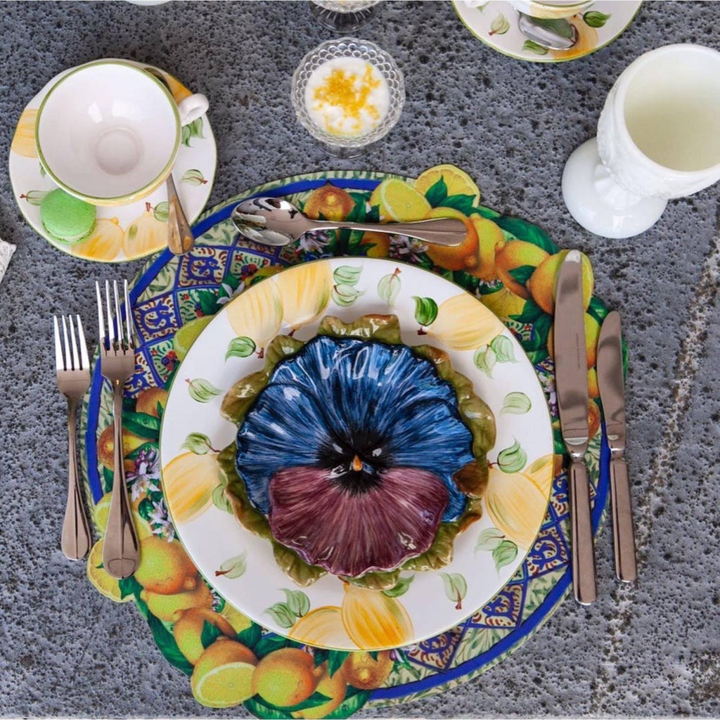 Blue & Yellow Round Polyester Placemat (Set of 2) R759