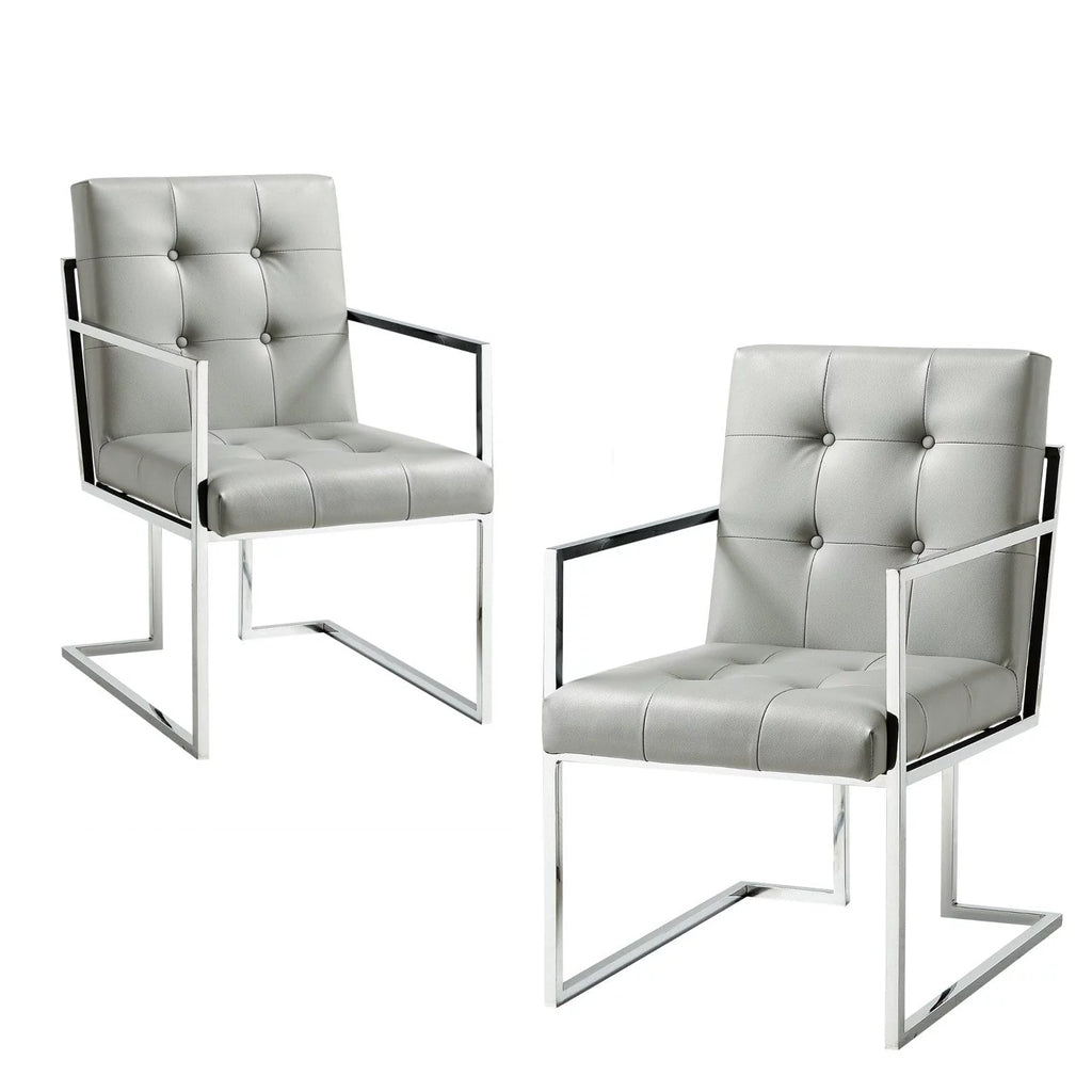 Faux Leather Dining Arm Chair Set of 2 V92989