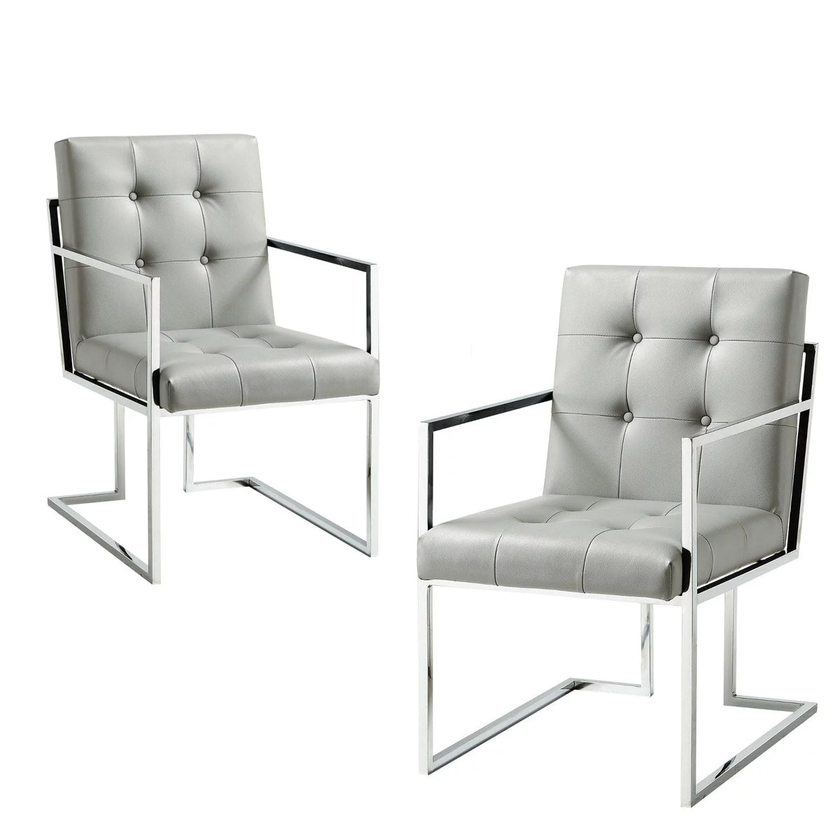 Faux Leather Dining Arm Chair Set of 2 V92989